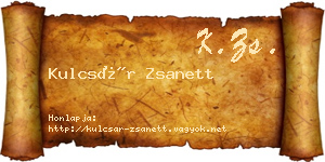 Kulcsár Zsanett névjegykártya